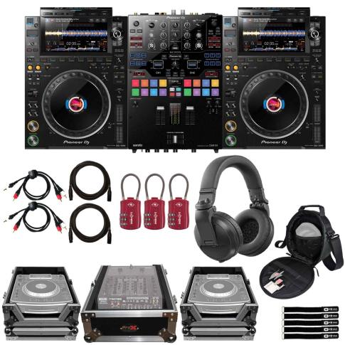 (2) Pioneer DJ CDJ-3000 Pro-DJ Multi Players with DJM-S9 Battle Mixer