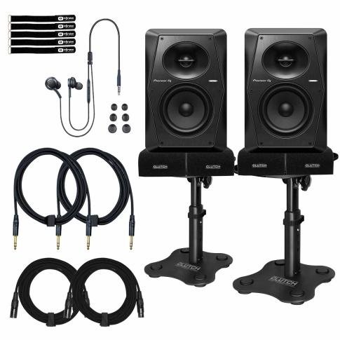 2) Pioneer DJ VM-50 with Desk Stands & Earphones | IDJNOW