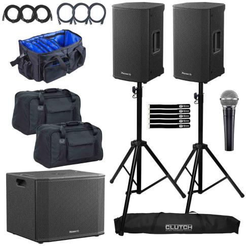 (2) Pioneer DJ XPRS102 10" Active Loudspeakers with 15" Subwoofer