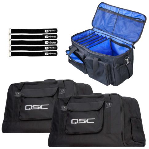 (2) QSC K12TOTE K12 Speaker Tote Bags with Utility Storage Bag