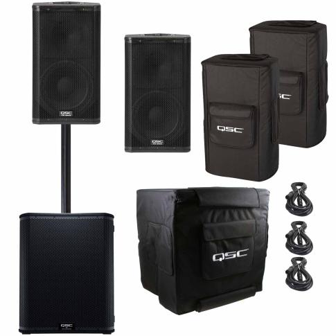 (2) QSC KW122 2-Way 12" Active Speakers with 18" Subwoofer Package