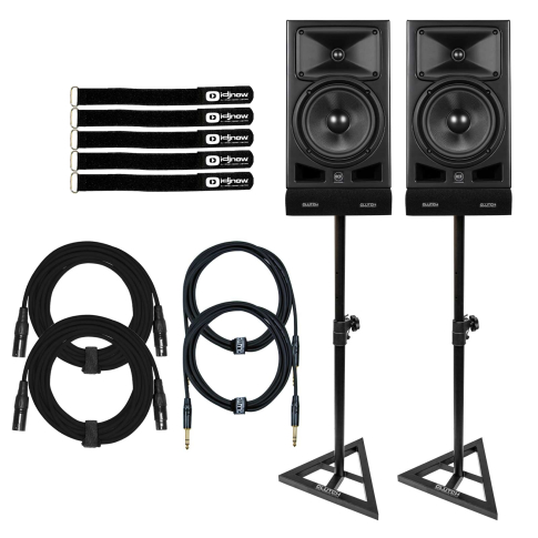 (2) RCF Ayra Eight 8" Active Two-Way Monitors with Monitor Stands