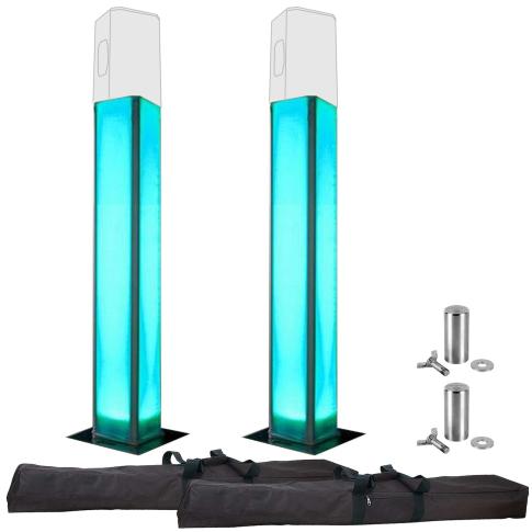 (2) Trusst Glo Totem 1.5 Truss Towers with Scrim Covers & Speaker Stand Adaptors