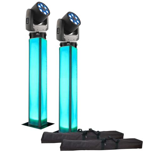 (2) Trusst Glo Totem 2.0 Lighting Towers & Chauvet DJ Intimidator Trio Moving Heads Package