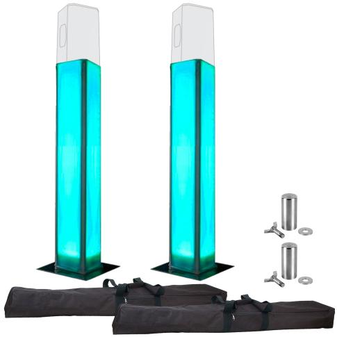(2) Trusst Glo Totem 2.0 Truss Towers with Scrim Covers & Speaker Stand Adaptors