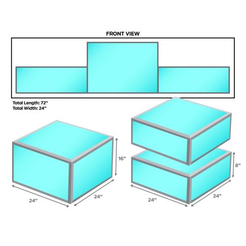 (2) ProX Acrylic Platform Riser/Mini Stage 24" x 24" x 8" High Sections with 16" High Section Package