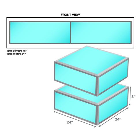 (2) ProX Acrylic Platform Riser / Mini Stage 24" x 24" x 8" High Sections [XSA-2X2-8] Package