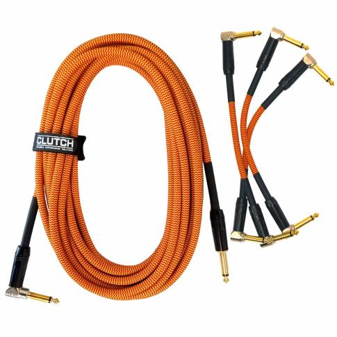 (3) Clutch 6" Patch Cables with 20FT TS Instrument Cable Package