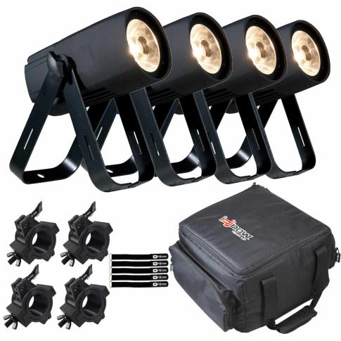 (4) American DJ Saber Spot WW Compact Warm White Pinspots with Bag