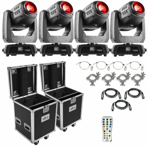 (4) Chauvet DJ Intimidator Beam 140SR Moving Heads & Road Cases