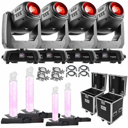 (4) Chauvet DJ Intimidator Hybrid 140SR Moving Heads with (4) Towers