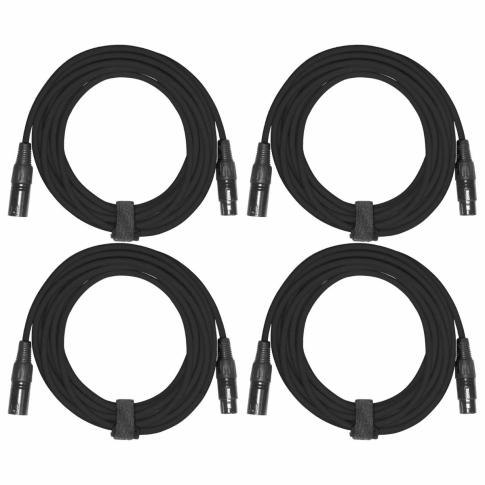 (4) Clutch 10' Sure-Fit XLR Microphone / Speaker Cables