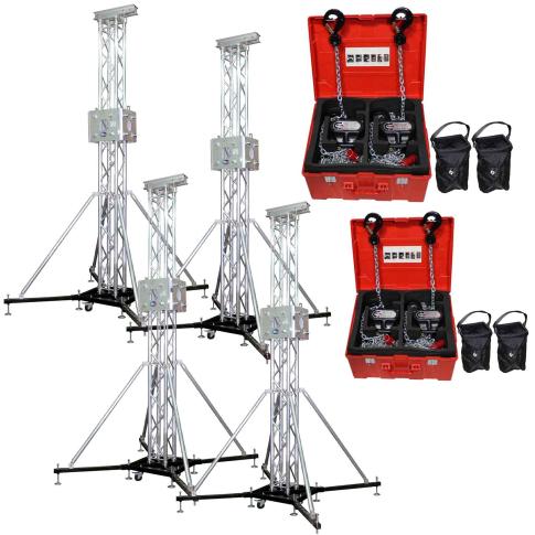 (4) ProX XTP-GSBPACK3 Truss Tower Stage Roofing System Packages with Hoists