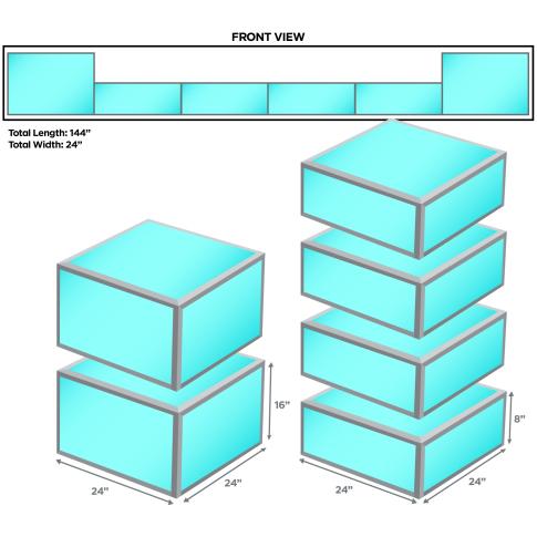(4) ProX Acrylic Platform Riser/Mini Stage 24" x 24" x 8" High Sections with (2) 16" High Sections Package