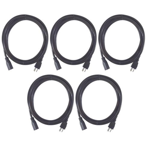 (5) Clutch CL-EC16310 Black 10FT 16 Gauge AC Extension Cords