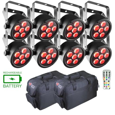 (8) Chauvet DJ EZpar T6 USB LED Wash Lights Package