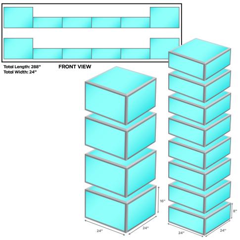 (8) ProX Acrylic Platform Riser/Mini Stage 24" x 24" x 8" High Sections with (4) 16" High Sections Package