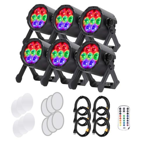 ADJ ElectraPix Par 7 Pak 6x ElectraPix Par 7 RGBAL+UV LED Fixtures