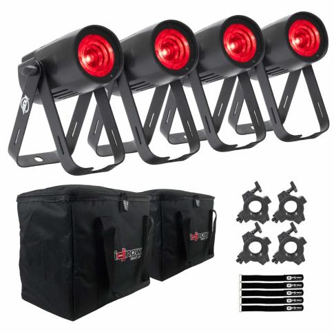 ADJ SABER SPOT RGBL IP20 20 Watt LED Pinspot Lights 4-Pack w Cases