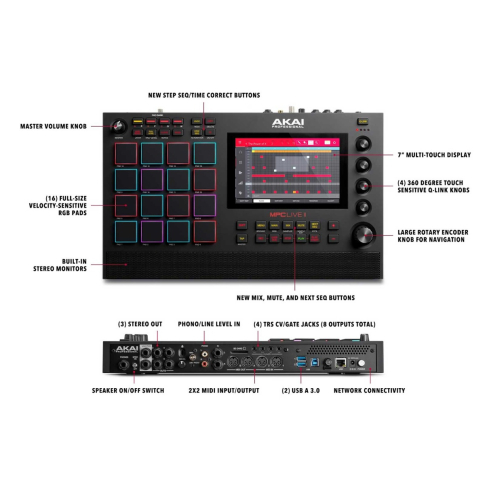 [N-2796] 大幅値下げ！AKAI MIDIコントローラ МPC LIVE２ Open Box Akai Professional MPC Live II Controller | Guitar