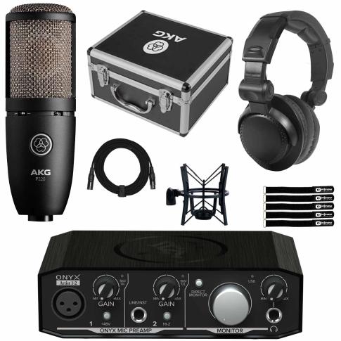 AKG P220 Condenser Microphone with Mackie Onyx Artist 1-2 Interface