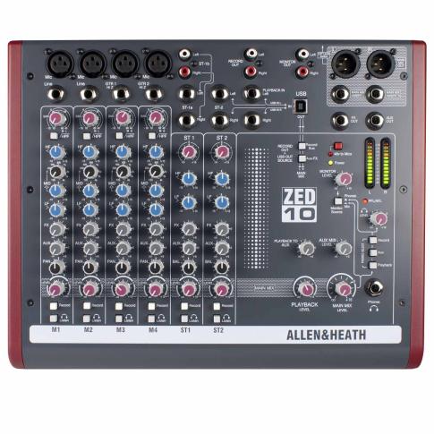 Allen & Heath ZED-10 Multipurpose Mixer for Live Sound and Recording
