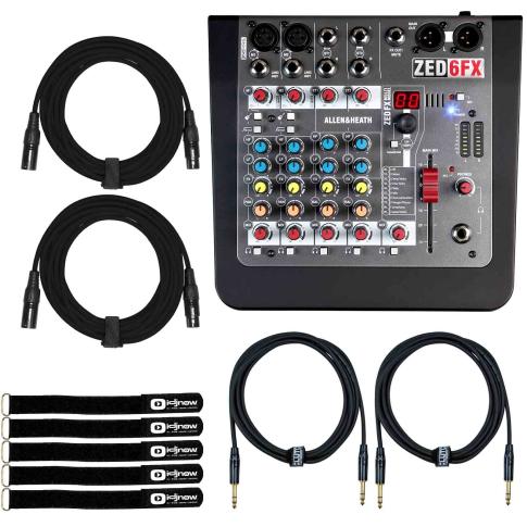 Allen & Heath ZED-6FX Analogue FX Mixer & Cables | IDJNOW