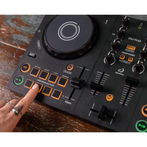 AlphaTheta DDJ-FLX2 DJ Controller with Case & Headphones