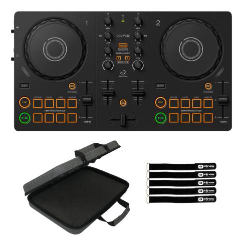 AlphaTheta DDJ-FLX2 Compact 2-Channel DJ Controller with Case Package