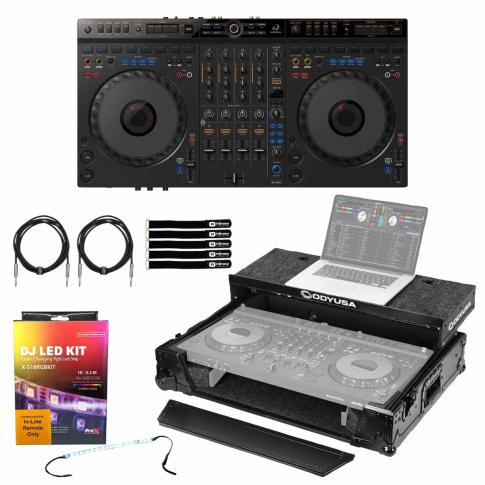 AlphaTheta DDJ-GRV6 4-Channel DJ Controller with 1U Black Case Package