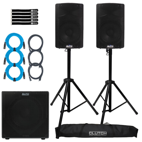 Alto Professional TX410 350W 10" Speaker 2-Pack with 12" Sub & Stands