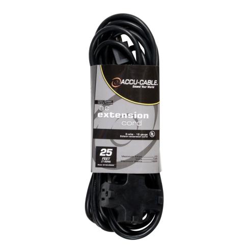 American DJ EC-163-3FER25 25FT Power Extension Cord with Edison Plugs