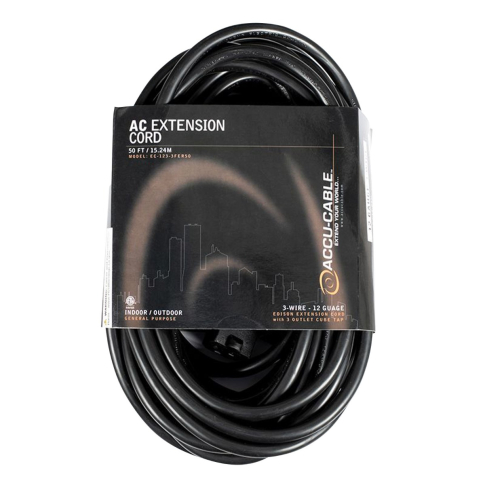 American DJ EC123-3FER50 50FT 3-Wire 12 Gauge Edison AC Extension Cord
