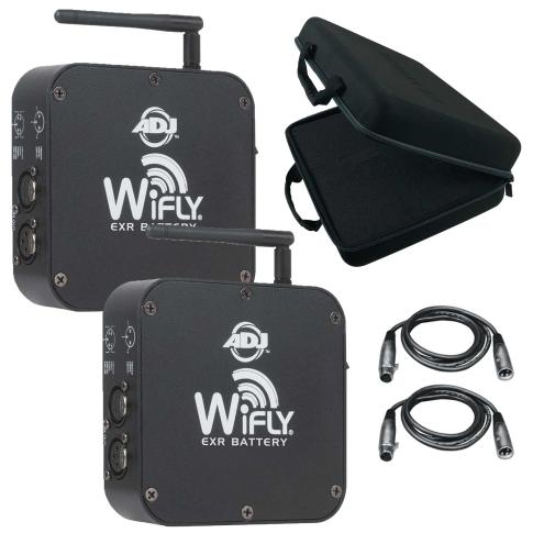 American DJ WiFLY EXR Battery Wireless DMX Transceiver Duo Package