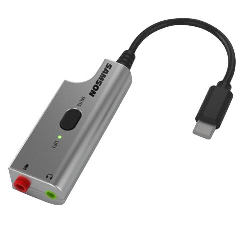 Samson DEU1 Broadcast Headset Microphone with USB Adapter Angle