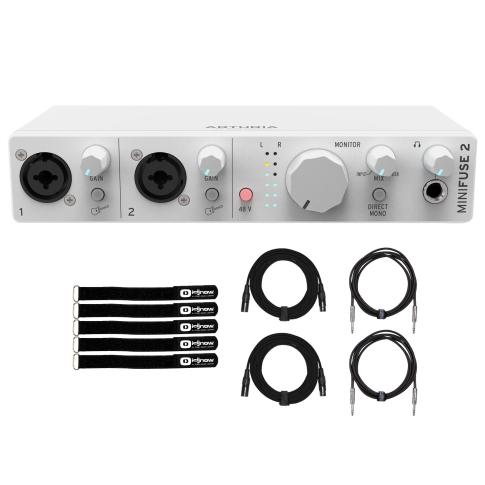 Arturia MINIFUSE-2-WHITE Dual Audio Interface in White with Cables