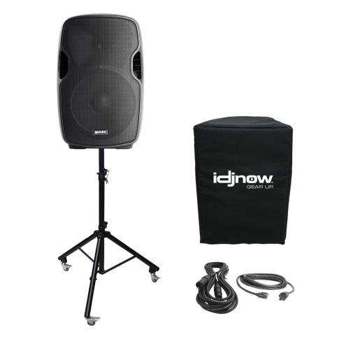 Gemini AS-1500BLU 15" Active Speaker w/ Built-in USB/SD/Bluetooth MP3 Player Package