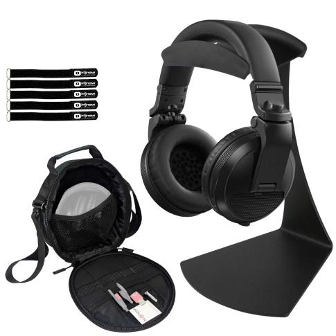 Black Bluetooth Wireless DJ Headphones with Stand