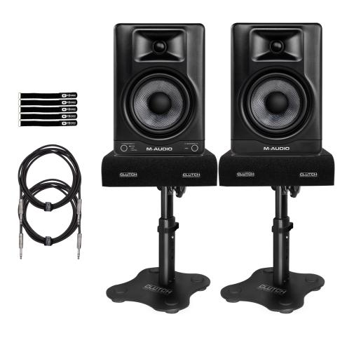 M-Audio BX5BT Desktop Studio Monitor Pair with Desk Stands Package