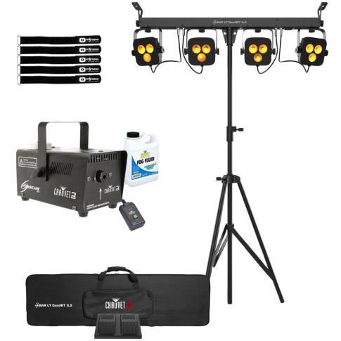 Chauvet DJ 4BAR LT QuadBT ILS Lighting Solution with Fog Machine