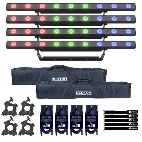 Chauvet DJ COLORband Q3BT ILS Bluetooth Wash Lights 4 Pack with Bag