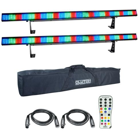 Chauvet DJ COLORstrip LED DMX Party Uplights w/ Infrared Remote + Carry Bag Pack