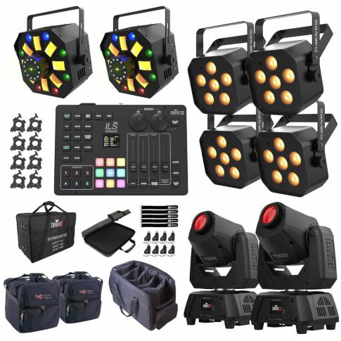 Chauvet DJ EZLink Par Q6BT ILS Pars 4 Pack w LED Effect Fixtures & Command Control