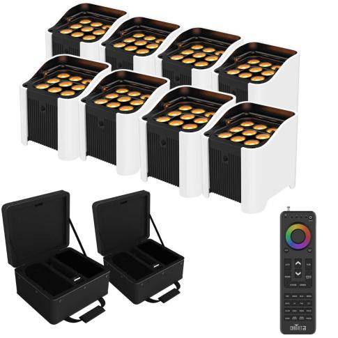 Chauvet DJ Freedom Par Q9 X4 Kits Pair with White Sleeves & Remote