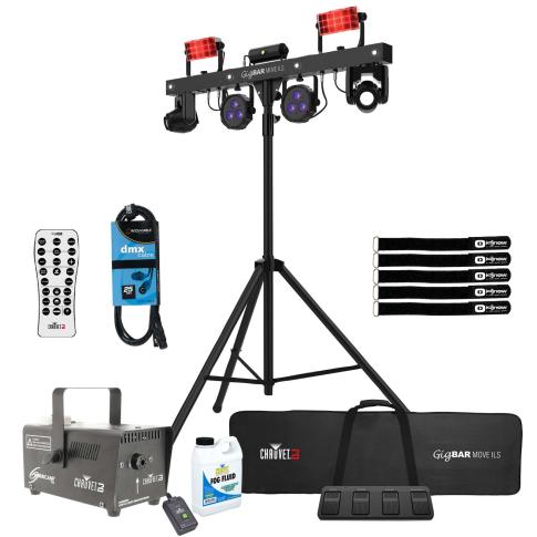 Chauvet DJ GigBAR Move ILS 5-in-1 Pack and Play Lighting System w Fog Machine