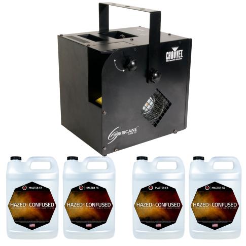 Chauvet DJ Hurricane Haze 2D Haze Machine & 4 Gallons of Fluid Package