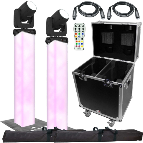 Chauvet DJ Intimidator Beam 355 IRC Moving Head & Trusst Glo Totem 2.0 Lighting Tower Duo Package