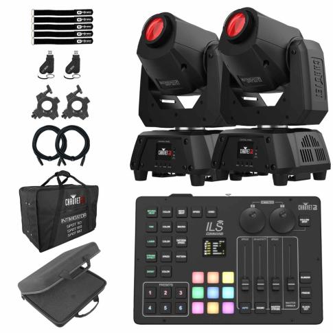 Chauvet DJ Intimidator Spot 160 ILS Moving Heads Pair with Controller