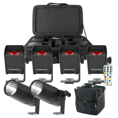Chauvet DJ Freedom H1 Wash Light System with Pinspots & Carry Case Package