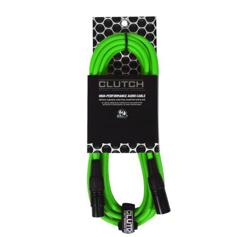 Clutch 20' Green Sure-Fit XLR Female to XLR Male Microphone / Speaker Cable